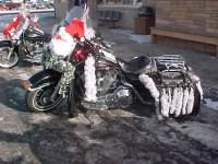 Santa's ride with Christmas Eve 2004 saddlebags - <em>15 below zero</em>